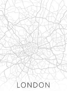 London England City Map BW
