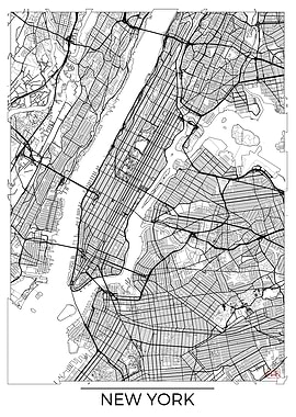 New York Map Manhattan