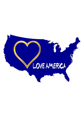 Love America USA Map