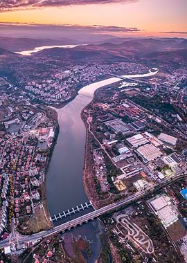 Sunset over Water mirror