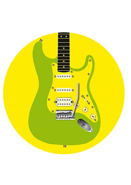 Round Green Guitar Icon