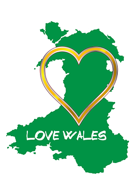 Love Wales Map Silhouette
