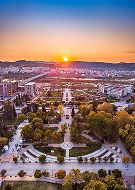 Sunset over Kardjali city