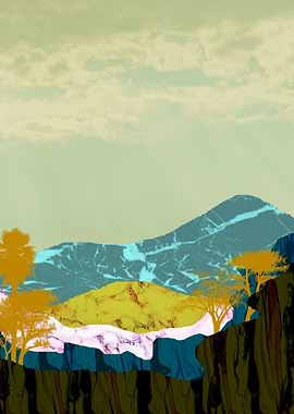 Sunny Day on Mountains