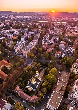 Sunset over Kardjali city