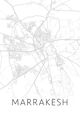 Marrakesh City Map BW
