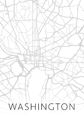 Washington DC City Map BW