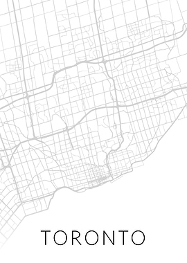 Toronto City Street Map BW