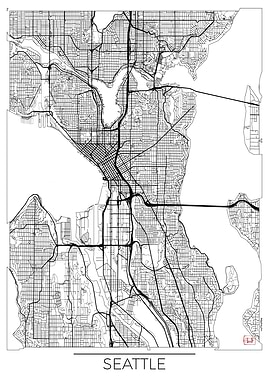 Seattle Map White