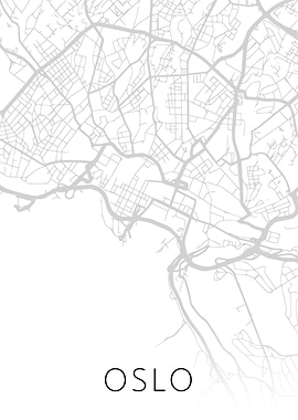 Oslo Norway City Map BW