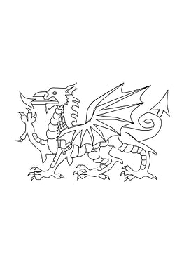 Welsh Dragon Outline