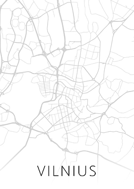 Vilnius Lithuania City Map