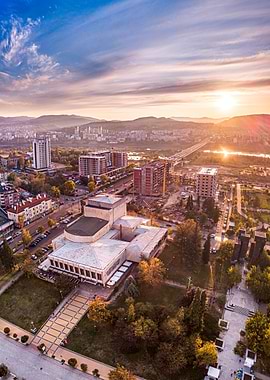 Sunset over Kardjali city