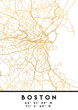 Boston Map Massachusetts