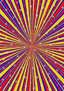 Red Yellow Blue And Rays