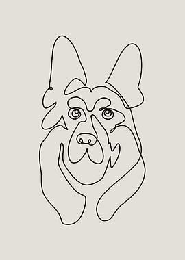 One line German Shepherd