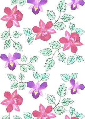 Pink and purple orchids