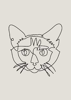 One line Siamese Cat