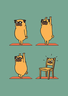 Pug Yoga Chair Pose