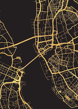 Liverpool Map England Gold