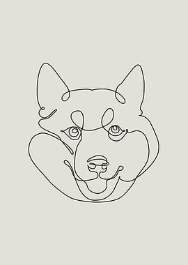 One Line Shiba Inu
