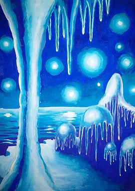 Frozen world and blue star