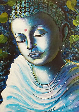 BUDDHA IN BLUE PORTRAIT
