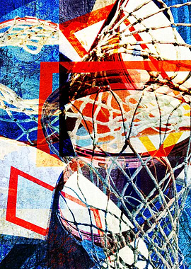 Cubist basketball art