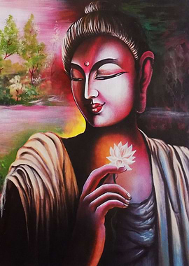 BUDDHA IN PINK PORTRAIT