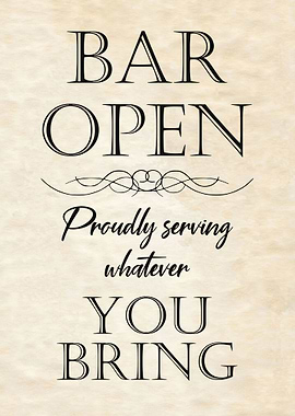BAR OPEN Funny Cocktail