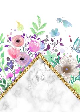 Minimal Gold Flowers