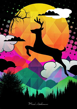 jumping deer