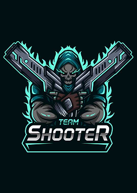 Skull Shooter Mascot Logo