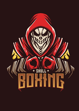 Skull Boxing Mascot Logo