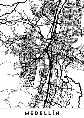 Medellin Map Colombia