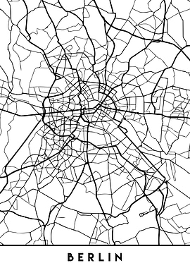 Berlin Map Germany Black