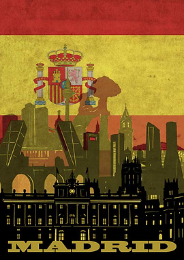 madrid city flag