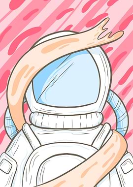 Astronaut fun illustration