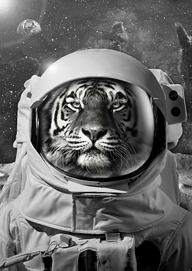 Tiger astronaut poster