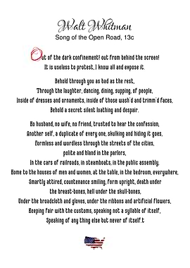 Whitman Song Open Road 13c