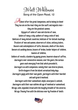 Whitman Song Open Road 12