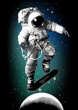 Skateboarding Astronaut