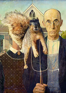 American Gothic photobomb