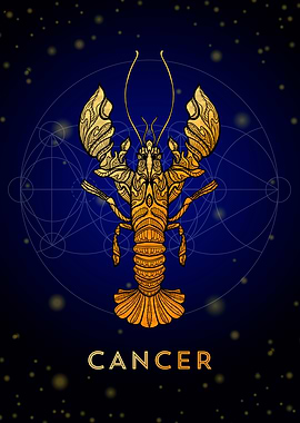 Cancer Zodiac golden