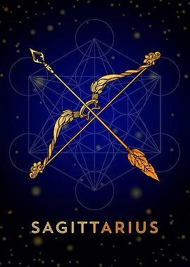 Sagittarius Zodiac golden