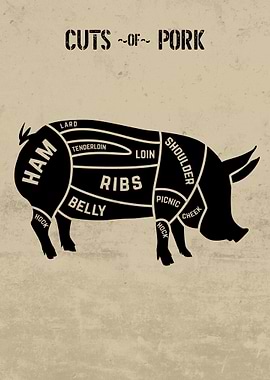 Cuts of Pork Chart Light
