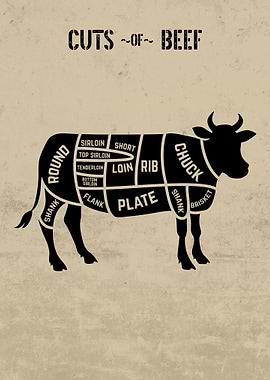 Cuts of Beef Chart Light