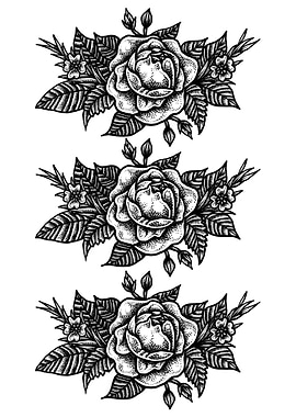 Black Work Flower art