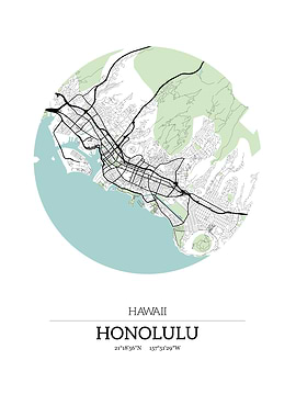 Honolulu Hawaii City Map
