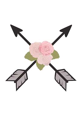 floral crossed arrows